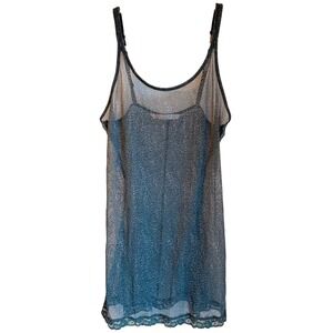 Victoria's Secret Y2K Sheer Leopard Chemise Size Small Gray Mesh Babydoll Slip‎